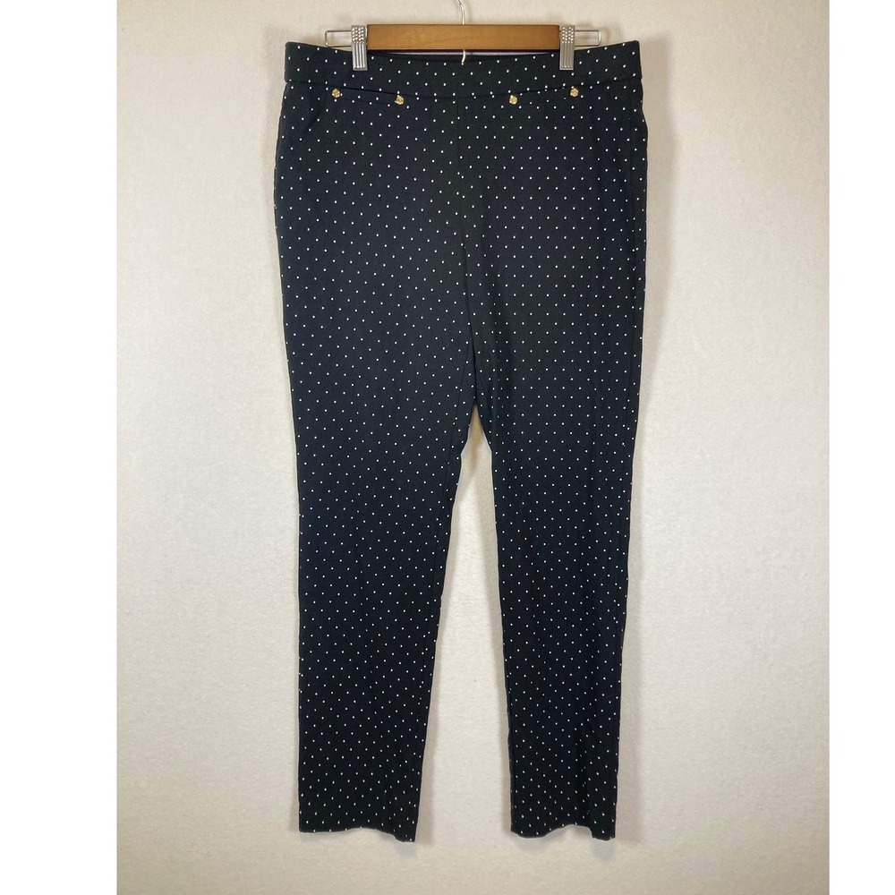 Classic‎ Polka Dot Rafaella Womens 16 Black White Gold Accent Comfort Pants